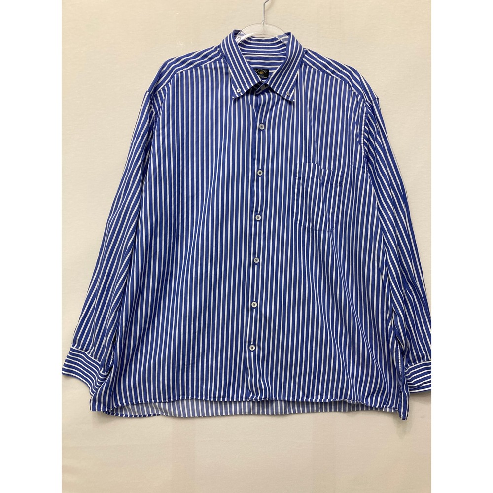 Solemare Maus & Hoffman Button Down Size XXL Blue White Striped Made In Italy